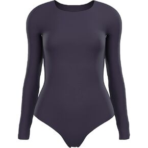 Wolford Long Sleeve String Body for Women Seamless Round Neck Opaque Matte Bodysuit in Saudi Arabia