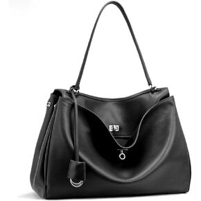 حقيبة حمل جلدية حقيقية للنساء: حقيبة اليد الكتف للأزياء السيدات ذات المقبض الأعلى للمحفظة للسيدات (X كبير) in Kuwait