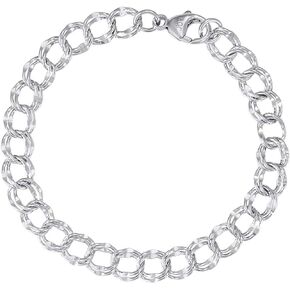 Rembrandt Sterling Silver Double Link Bracelet 7 inches in Kuwait