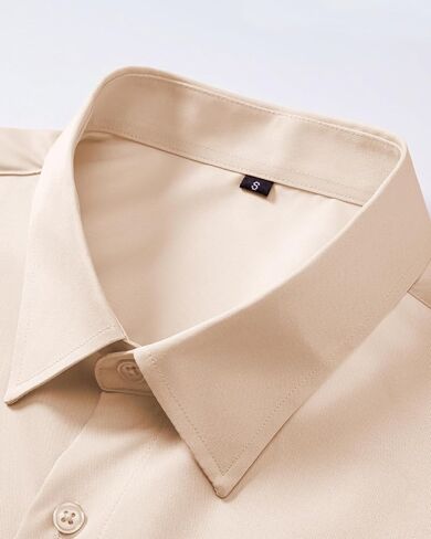 Men's Dress Shirt Slim Fit Casual Business Formal Wedding Long Sleeve Wrinkle Free Button Down Shirts in Saudi Arabia