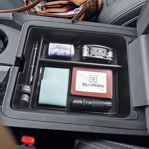 منظم وحدة التحكم المركزية متوافق مع Honda Pilot 2023 2024 2025، 2024 Honda Ridgeline/ملحقات جواز السفر، صينية وحدة التحكم ومسند الذراع ABS وحاوية العملات المعدنية صندوق تخزين ثانوي، أسود in Saudi Arabia