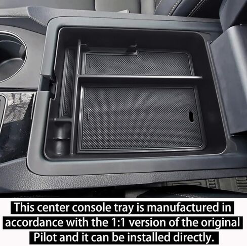 منظم وحدة التحكم المركزية متوافق مع Honda Pilot 2023 2024 2025، 2024 Honda Ridgeline/ملحقات جواز السفر، صينية وحدة التحكم ومسند الذراع ABS وحاوية العملات المعدنية صندوق تخزين ثانوي، أسود in Saudi Arabia