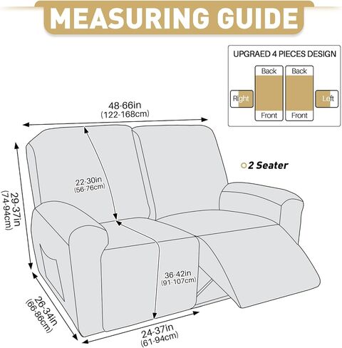 JIVENER Recliner Chair Covers,3 Pieces Recliner Covers Geometrical Jacquard, Stretch Lazy Boy Recliner Slipcovers with Elastic Bottom for Pet, Kids (1 Seater, Brown) in Kuwait