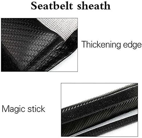 TSCTBA Liphontcta حزام مقعد أغطية ل Z71 Chevy Colorado Silverado - 2 PCS أسود ألياف الكربون حزام حزام حزام الكتف حزام الأمان الأكمام واقية مع شعار السيارة المطبوعة in Saudi Arabia