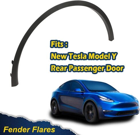 G-PLUS Fender Flares Compatible With 2020 2021 2022 2023 2024 Tesla Model Y MY, Wheel Fender Arch Molding Trim 149416400B,149418800B Black (Front Right Passenger Side) in Saudi Arabia