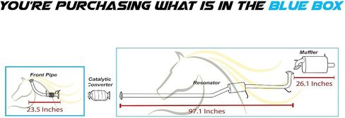 Northeastern Exhaust | Stainless Steel Front Pipe, Resonator & Muffler Exhaust System Kit Compatible for Honda Accord 1998-2002 2.3L | Free Gaskets, Hangers and Bolts & Nuts Included in Saudi Arabia