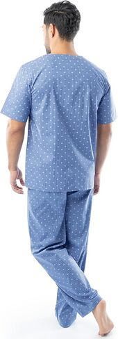 Fruit of the Loom Men's Broadcloth Short Sleeve Top and Long Pants Pajama Set in Kuwait