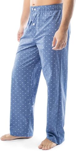 Fruit of the Loom Men's Broadcloth Short Sleeve Top and Long Pants Pajama Set in Kuwait