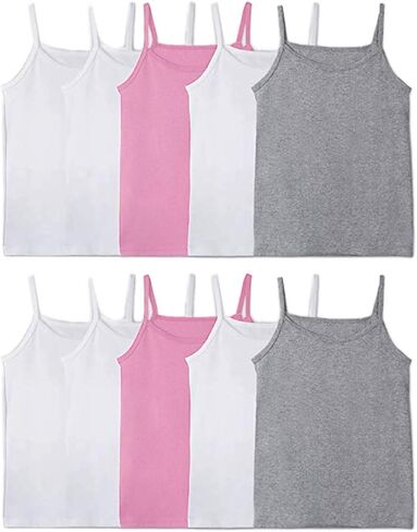Fruit of the Loom Girls' Camis 10pk Assorted Camisole Tanks Undershirt in Saudi Arabia