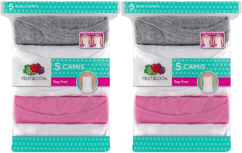 Fruit of the Loom Girls' Camis 10pk Assorted Camisole Tanks Undershirt in Saudi Arabia