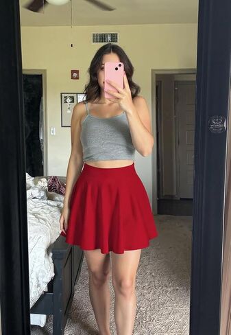 Mini Skirts for Women Basic Skater Pleated Flowy High Waisted Casual Short Skirt in Kuwait