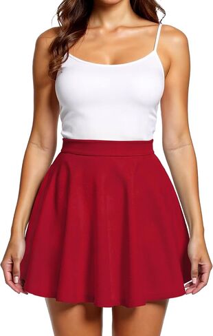 Mini Skirts for Women Basic Skater Pleated Flowy High Waisted Casual Short Skirt in Kuwait