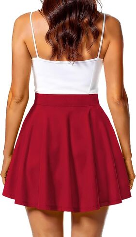 Mini Skirts for Women Basic Skater Pleated Flowy High Waisted Casual Short Skirt in Kuwait