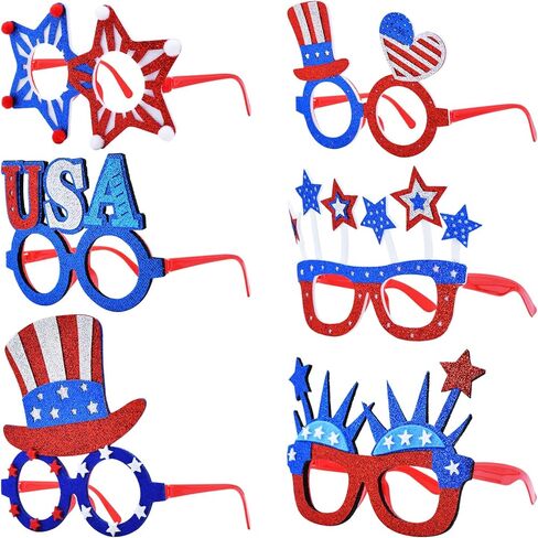 6 Pcs Glasses Party Decor, Glitter Party Sunglasses Frames Novelty Costume Eyeglasses Photo Props for Adults Kids, Fun Party in Kuwait