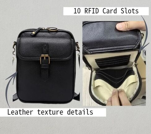 Messenger Bag for Women Vegan Leather Urvashi Crossbody Bag with Built in Wallet,Vintage Anti-Theft Purse with Card Slots2025 in Saudi Arabia