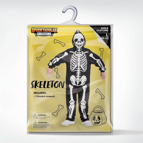 Spooktacular Creations Halloween Kids Skeleton Costume Glow في بذلة الهيكل العظمي المظلم لزي طفل عيد الهالوين in Saudi Arabia