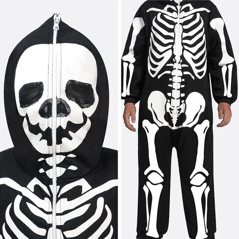 Spooktacular Creations Halloween Kids Skeleton Costume Glow في بذلة الهيكل العظمي المظلم لزي طفل عيد الهالوين in Saudi Arabia