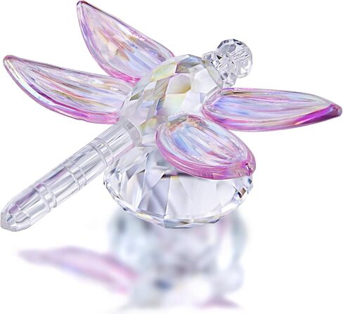 H&D HYALINE & DORA Crystal Glass Animals Figurine, Blue Standing Dragonfly,Gift Boxed in Saudi Arabia