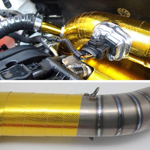Heat Shield Reflective Tape, 2"×32.8 FT Adhesive Backed Heat Barrier Wrap Roll with Zip Ties, High-Temperature Insulation Tape Roll Compatible with Car Intake Pipe Engine Bay (Silver) in Saudi Arabia