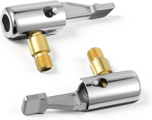 2 Pcs Tire Inflator Hose Adapter Lock on Air Chuck Locking, Metal Locking Air Chuck with Standard Tire Valve Thread No Leakage Inflating Nozzle for Portable Tires Pump, Airs Compressor in Saudi Arabia