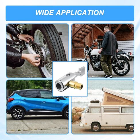 2 Pcs Tire Inflator Hose Adapter Lock on Air Chuck Locking, Metal Locking Air Chuck with Standard Tire Valve Thread No Leakage Inflating Nozzle for Portable Tires Pump, Airs Compressor in Saudi Arabia