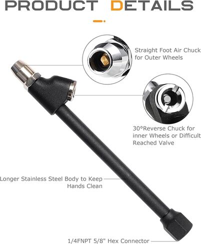 تشاك إطارات السيارة ، Air Chuck Quick Connect ، إكسسوارات السيارة 1/4 "، تصل FNPT الممتدة in Saudi Arabia