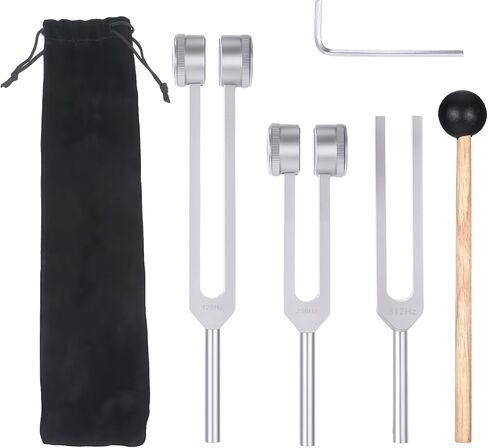 3 Pcs Tuning Forks for Sound Therapy Set(128hz,256hz,512hz),Weighted & Unweighted Tuning Forks Set,for Chakra Wellness,Essential Yoga,Sound Therapy Yoga and Meditation,Relaxation Gifts for Women in Saudi Arabia