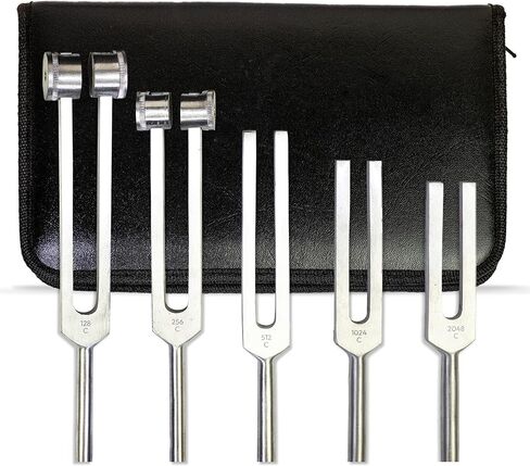 5pc Tuning Fork Set for Healing & Vibration Therapy – 128Hz, 256Hz, 512Hz, 1024Hz & 2048Hz Frequencies for Essential Yoga and Meditation Accessories & Sound Therapy in Saudi Arabia