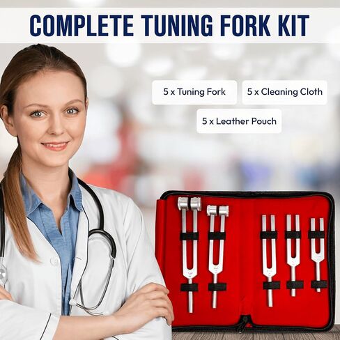 5pc Tuning Fork Set for Healing & Vibration Therapy – 128Hz, 256Hz, 512Hz, 1024Hz & 2048Hz Frequencies for Essential Yoga and Meditation Accessories & Sound Therapy in Saudi Arabia