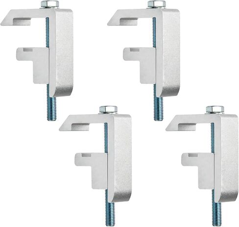 Heavy Duty Silver Truck Cap Mounting Clamps (4-Pack) - Compatible with Toyota Tacoma Tundra - Aluminum Clips for Camper Shell & Topper Installation in Saudi Arabia