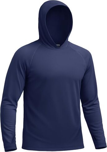 KINSWT Men's UPF 50+ Sun Protection Hoodie Shirts Long Sleeve Hiking Fishing Lightweight SPF UV Shirt with Hood in Kuwait