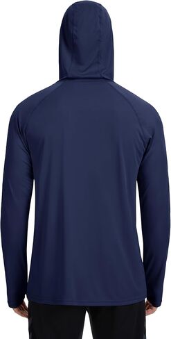 KINSWT Men's UPF 50+ Sun Protection Hoodie Shirts Long Sleeve Hiking Fishing Lightweight SPF UV Shirt with Hood in Kuwait
