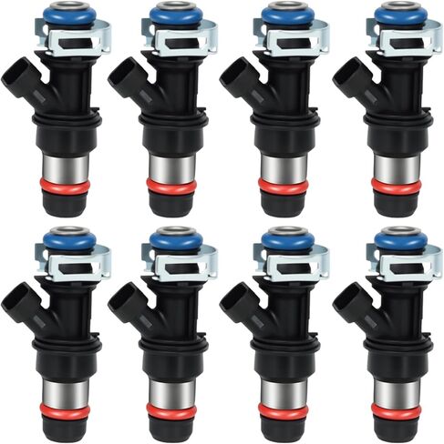 8pcs حقن الوقود تتناسب مع سيلفرادو 1500 2500 3500 ، ل GMC Sierra Yukon ، ل Cadillac Escalade ، لبويك رينير ، 5.3L 6.0L 4.8L V8 ، 2001-2007 ، يحل محل 25317628 ، 17113698 ، 17113553 ، FJ315 ، FJ315 ، in Saudi Arabia