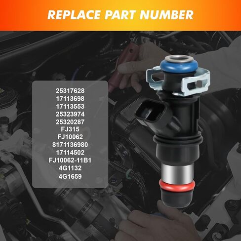 8pcs حقن الوقود تتناسب مع سيلفرادو 1500 2500 3500 ، ل GMC Sierra Yukon ، ل Cadillac Escalade ، لبويك رينير ، 5.3L 6.0L 4.8L V8 ، 2001-2007 ، يحل محل 25317628 ، 17113698 ، 17113553 ، FJ315 ، FJ315 ، in Saudi Arabia