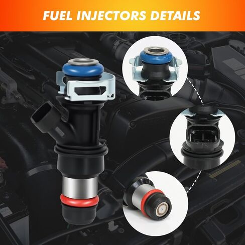 8pcs حقن الوقود تتناسب مع سيلفرادو 1500 2500 3500 ، ل GMC Sierra Yukon ، ل Cadillac Escalade ، لبويك رينير ، 5.3L 6.0L 4.8L V8 ، 2001-2007 ، يحل محل 25317628 ، 17113698 ، 17113553 ، FJ315 ، FJ315 ، in Saudi Arabia