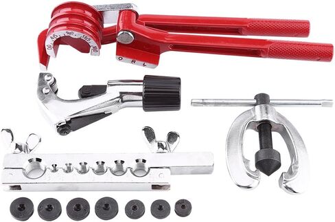 Zerone Brake Line Tool, 11Pcs Pipe Flaring Kit Brake Fuel Tube Repair Kit with Cutter Bending Tool Set Double Tool for Brake Lines in Saudi Arabia