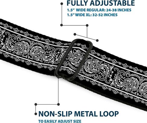 Buckle-Down Belt, Seatbelt Buckle Belt, Paisley Border Black White, Adjustable in Saudi Arabia