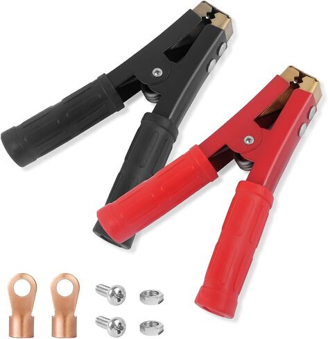 2PCS Car Battery Charger Clamps Replacement,1000A Heavy Duty Jumper Cable Clamps with Non-Slip Handle & O-Ring,Universal Jumper Cable Ends Alligator Clamp for Most Vehicles in Saudi Arabia