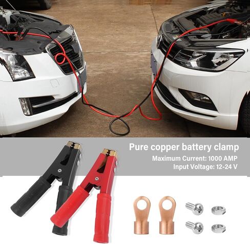 2PCS Car Battery Charger Clamps Replacement,1000A Heavy Duty Jumper Cable Clamps with Non-Slip Handle & O-Ring,Universal Jumper Cable Ends Alligator Clamp for Most Vehicles in Saudi Arabia