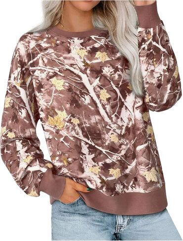 PRETTYGARDEN Graphic Sweatshirts for Women Crewneck Floral Print Long Sleeve Pullover Y2K Tops 2025 Fall Casual Cute Clothes in Saudi Arabia