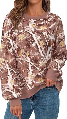 PRETTYGARDEN Graphic Sweatshirts for Women Crewneck Floral Print Long Sleeve Pullover Y2K Tops 2025 Fall Casual Cute Clothes in Saudi Arabia
