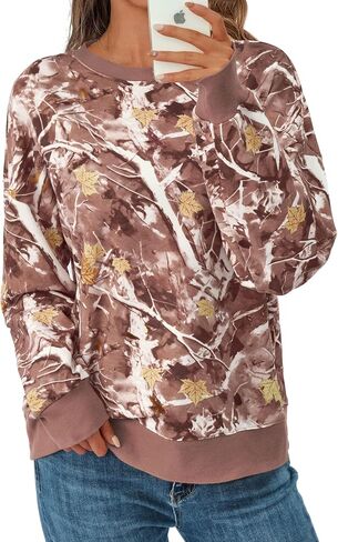 PRETTYGARDEN Graphic Sweatshirts for Women Crewneck Floral Print Long Sleeve Pullover Y2K Tops 2025 Fall Casual Cute Clothes in Saudi Arabia