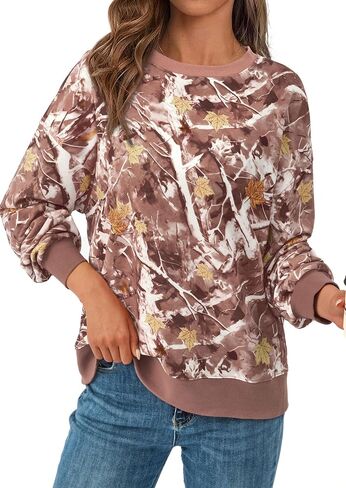 PRETTYGARDEN Graphic Sweatshirts for Women Crewneck Floral Print Long Sleeve Pullover Y2K Tops 2025 Fall Casual Cute Clothes in Saudi Arabia