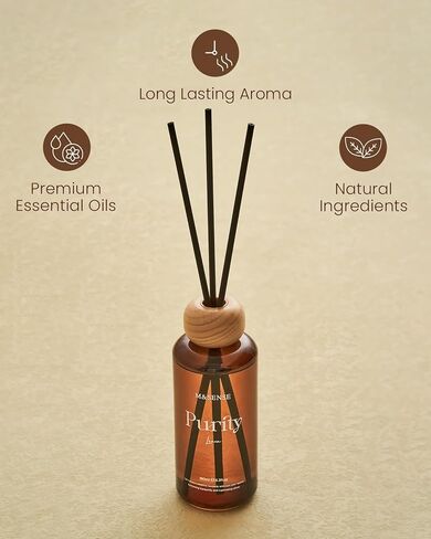 M & Sense Lavender Eucalyptus Reed Diffuser: 6.3 Fl Oz رائحة غير سامة مع العصي ، العطور الخفيفة والخفية ، هدايا الزيت الطبيعية الطبيعية الطبيعية لغرفة النوم ، ديكور الجرف والمساحات الصغيرة in Kuwait