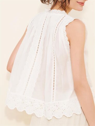 النساء اللطيفات قطع العيينة العيينة أعلى جنية cottagecore أكمام أكمام اسكالوب تقليم مطوية peplum camisole sher out out top in Kuwait