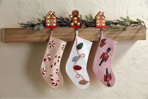MUD PIE LED STOCKing Holder ، Gingerbread Man ، 6 3/4 "× 2 3/4" in Saudi Arabia