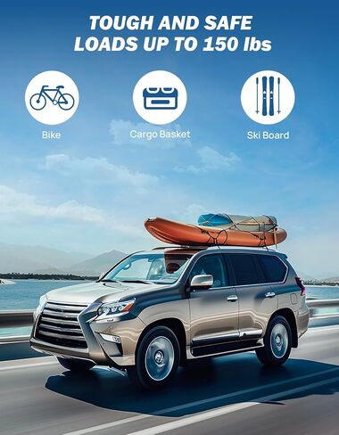 رفوف سقف Joytutus Cross Cross متوافقة مع GX460 2010-2023 ، قضبان السكك الحديدية السقف الألومنيوم ، أشرطة شحن ضوضاء منخفضة على السطح على السطح المنخفض in Saudi Arabia