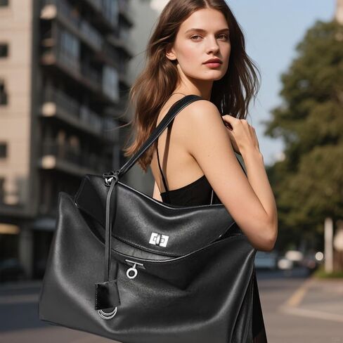 حقيبة حمل جلدية حقيقية للنساء: حقيبة اليد الكتف للأزياء السيدات ذات المقبض الأعلى للمحفظة للسيدات (X كبير) in Kuwait