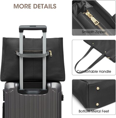 Kattee Women’s Soft Leather Work Tote Shoulder Bag,Large Capacity Designer Satchel Handbags with Luggage Sleeve in Saudi Arabia