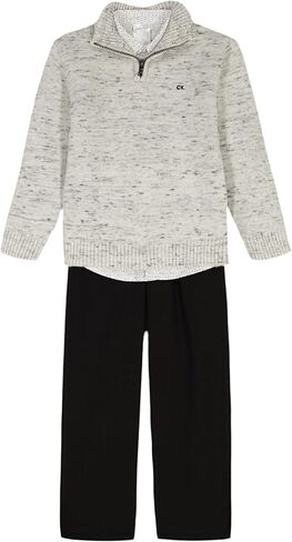 Calvin Klein boys 3-piece Sweater Set With Matching Button-down Shirt and Pants in Saudi Arabia